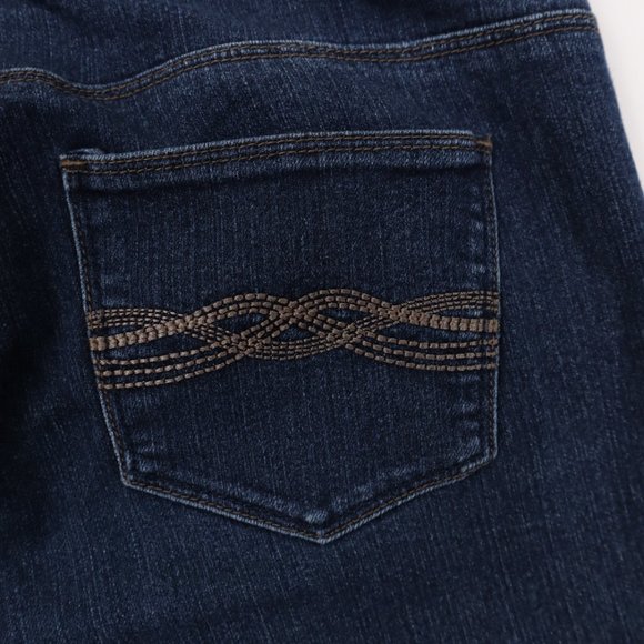 Roz & Ali 5 Pocket Straight leg Jeans Embroidered Pockets Blue Size 6 Average - Picture 8 of 11